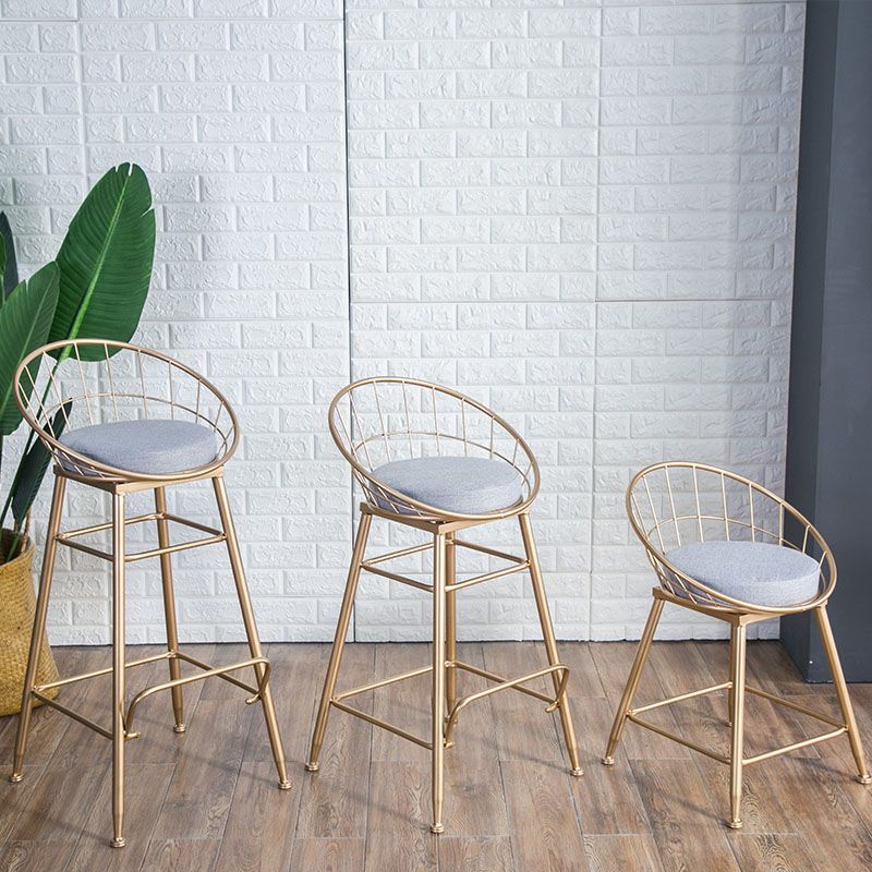 Scandinavian Design Bucket Counter Stool for Home Upholstered Bar Stools with Metal Base Clearhalo 'Bar Furniture' 'Bar Stools' 'bar_stools' 'furn' 'furn_bar_stools' 'Furniture' 'furniture_bar_stools' 'Kitchen & Dining Furniture' 1200x1200_98f52c76-c661-4423-b4cb-bf497fe4f4c9
