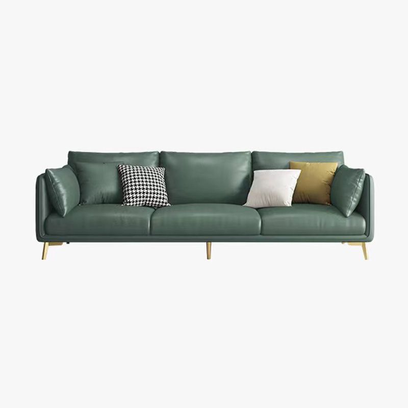 Stationaire vlekbestendige faux leer 3-zits kussenbank met kussens van kussens