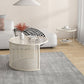 Tropical Round Frame Cocktail Table Glass Top Coffee Table Set