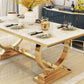 Rectangle Two-Color Dining Table Sintered Stone Table Luxury with Pedestal Clearhalo ' dining_table' 'Dining Tables & Seating' 'Dining Tables' 'furn' 'furn_dining_table' 'Furniture' 'furniture_dining_table' 'Kitchen & Dining Furniture' 'kitchen&dining_furn' 'kitchen' 'kitchen_dining_table' 1200x1200_98f6f329-50dd-4935-9c53-9861c213a04c