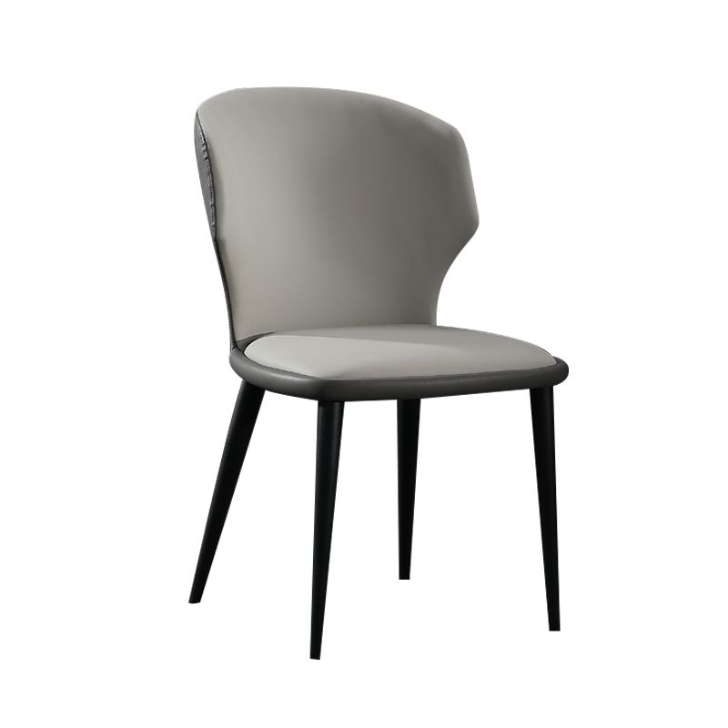 Modern Leather Dining Room Chair Wingback Armless Chair for Restaurant Use Clearhalo ' kitchen&dining_furn' 'Dining Chairs' 'Dining Tables & Seating' 'dining_chair' 'furn' 'furn_dining_chair' 'Furniture' 'furniture_dining_chair' 'Kitchen & Dining Furniture' 'kitchen' 1200x1200_98f8316e-fb30-41a2-94e1-8202d94d9886
