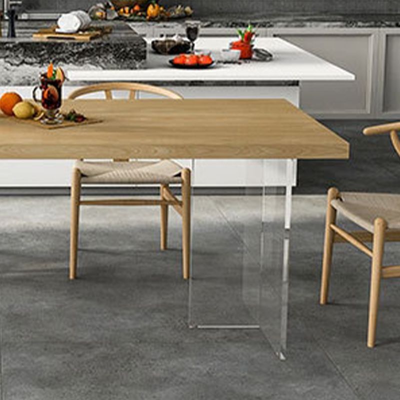Solid Wood Dining Table Modern Rectangle Dining Table with Acrylic Base Clearhalo ' dining_table' 'Dining Tables & Seating' 'Dining Tables' 'furn' 'furn_dining_table' 'Furniture' 'furniture_dining_table' 'Kitchen & Dining Furniture' 'kitchen&dining_furn' 'kitchen' 'kitchen_dining_table' 1200x1200_98f9bd64-dc89-46c0-a6d5-09f52966e74f