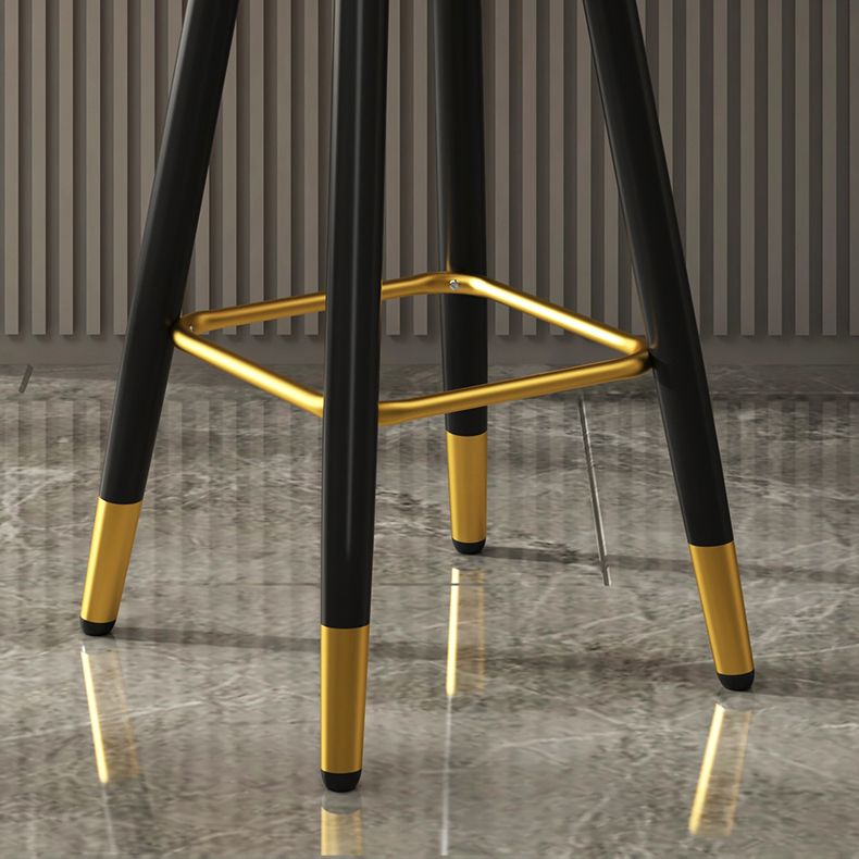 Silla contemporánea del mostrador de la sala de estar de la imitación de cuero de los taburetes de bar de las piernas del metal