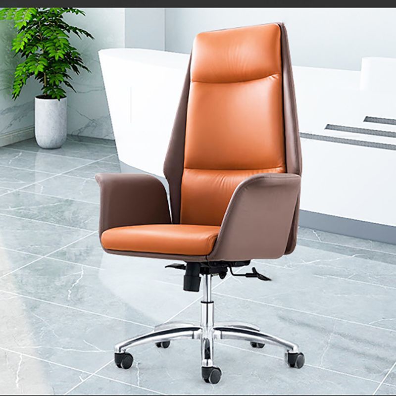 Modern Office Chair with Silver Metal Frame Executive Ergonomic Task Chair Clearhalo 'furn' 'furn_office_chair' 'Furniture' 'Office Chairs' 'Office Furniture' 'office_chair' 1200x1200_98fb6422-8ece-4058-b634-584dab44e3b2