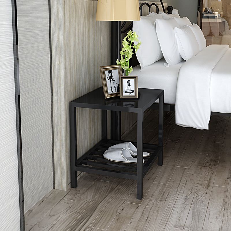 Metal da 18 pollici H comodini in ferro aperto mensole incluso tavolo da notte con gambe