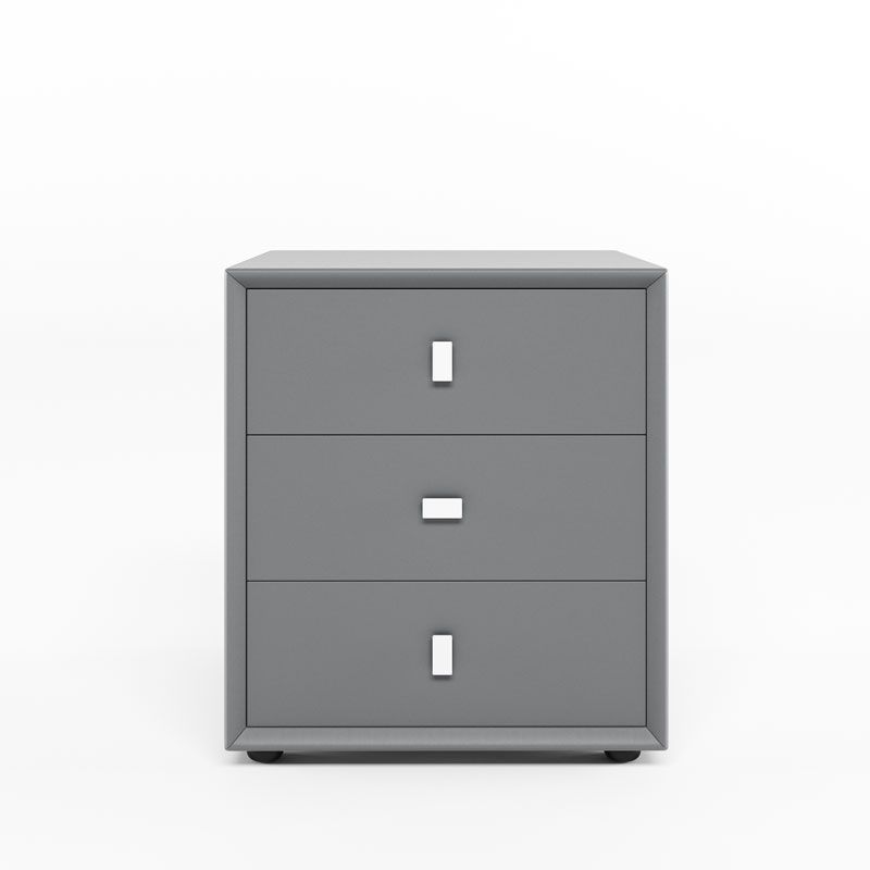 21 Zoll H-Bett Nachttisch 3-Drawer Faux Leder Massivholz Nachttisch