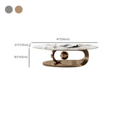 Tavolino top in ardesia glam astratto tavolo da cocktail di caffè ovale