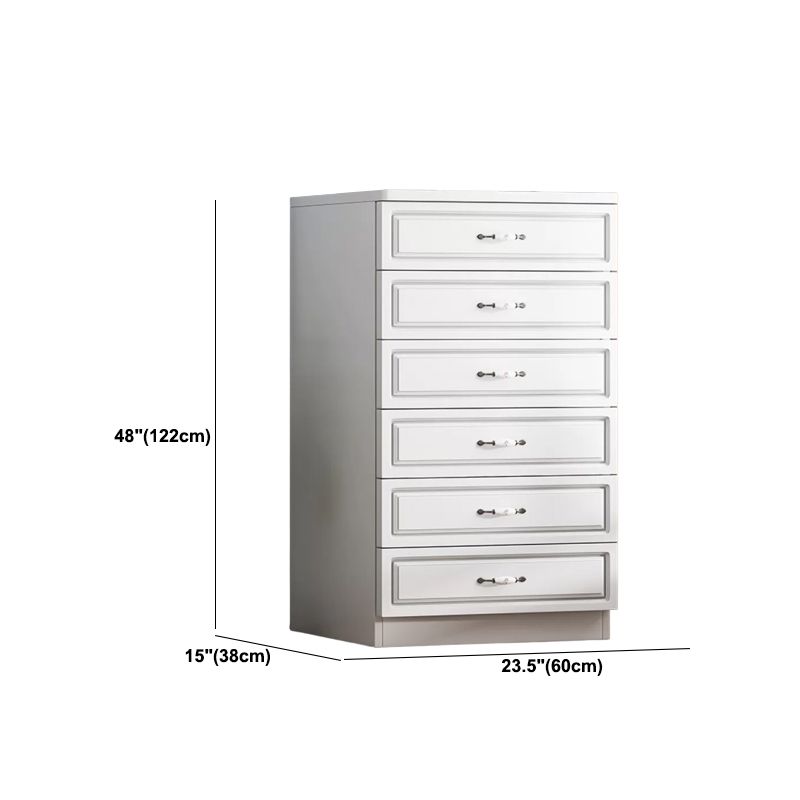 Rangement contemporain coffre en bois blanc commode verticale pour chambre à coucher