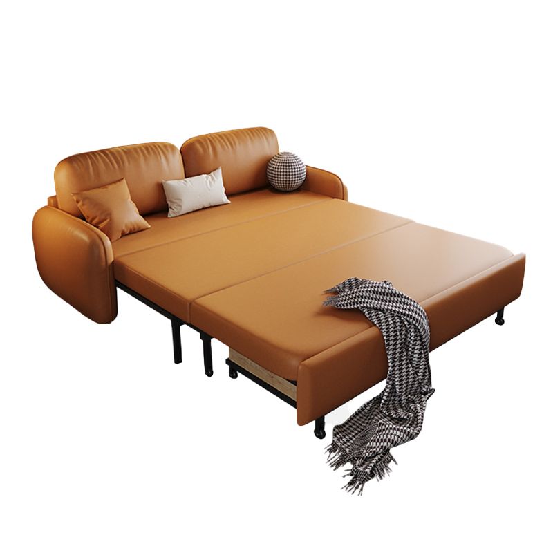 Stain Resistant Faux Leather Contemporary Square Arm Bed Sofa Couch Clearhalo 'furn' 'furn_sofas' 'Furniture' 'Living Room Furniture' 'Sofa' 'sofas' 1200x1200_98fef450-50c8-48b0-954c-aea508b81870