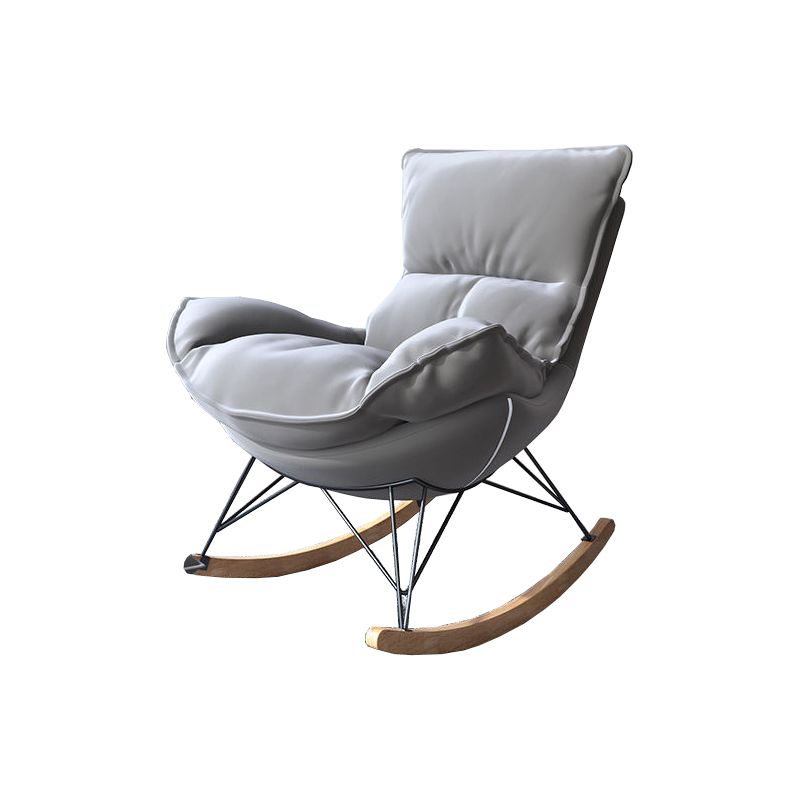 Chaise à bascule contemporaine Chaise de culbuteur en bois massif avec coussin de siège