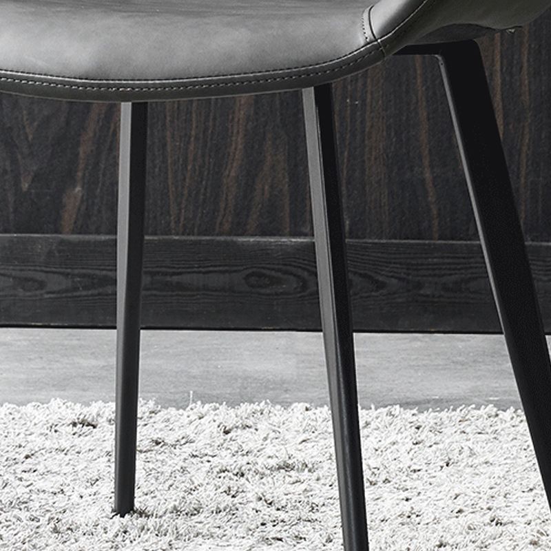 Contemporary Faux Leather Dining Side Chairs Metal Armless Dining Chair Clearhalo 'Dining Chairs' 'Dining Tables & Seating' 'dining_chair' 'furn' 'furn_dining_chair' 'Furniture' 'Kitchen & Dining Furniture' 1200x1200_99003bb8-bde3-4d4f-ad8e-e8b65a1ac8c1