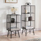 Metal Closed Back Standard Bookshelf Modern Shelves Included Bookcase