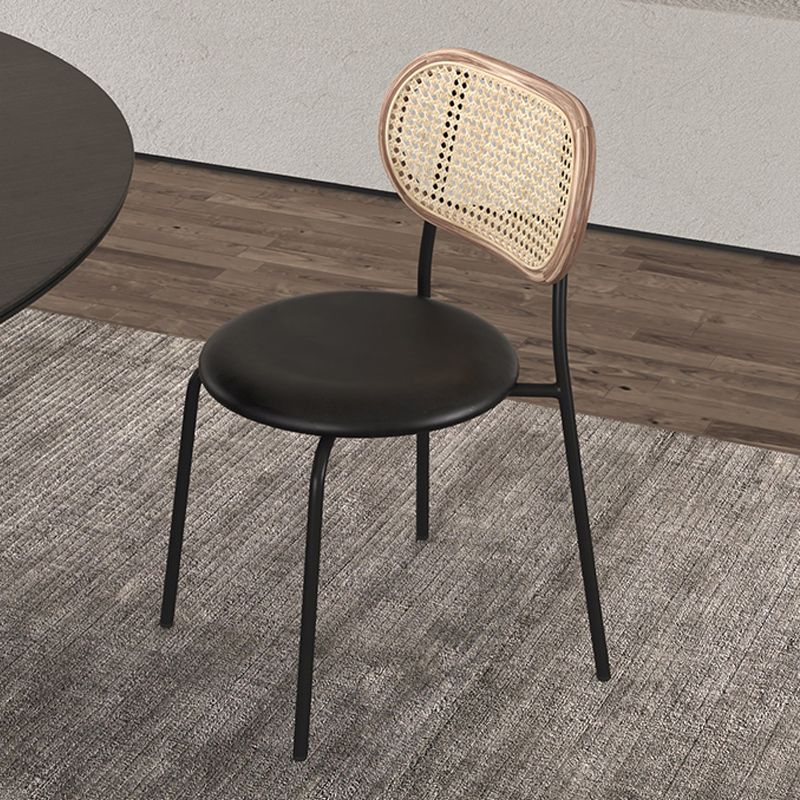 Industrial Style Open Back Side Chair Faux Leather Dining Chairs Clearhalo ' kitchen&dining_furn' 'Dining Chairs' 'Dining Tables & Seating' 'dining_chair' 'furn' 'furn_dining_chair' 'Furniture' 'furniture_dining_chair' 'Kitchen & Dining Furniture' 'kitchen' 1200x1200_99025c69-da3c-41c4-a231-b6278fef42d9