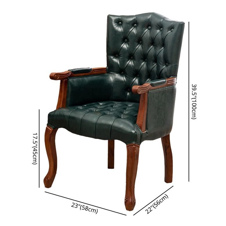 Victorian Dining Arm Chair Solid Back Side Chair with 4 Wood Legs for Home Use Clearhalo ' kitchen&dining_furn' 'Dining Chairs' 'Dining Tables & Seating' 'dining_chair' 'furn' 'furn_dining_chair' 'Furniture' 'furniture_dining_chair' 'Kitchen & Dining Furniture' 'kitchen' 1200x1200_990312a5-2932-4d3b-9ade-897d7ad5520e