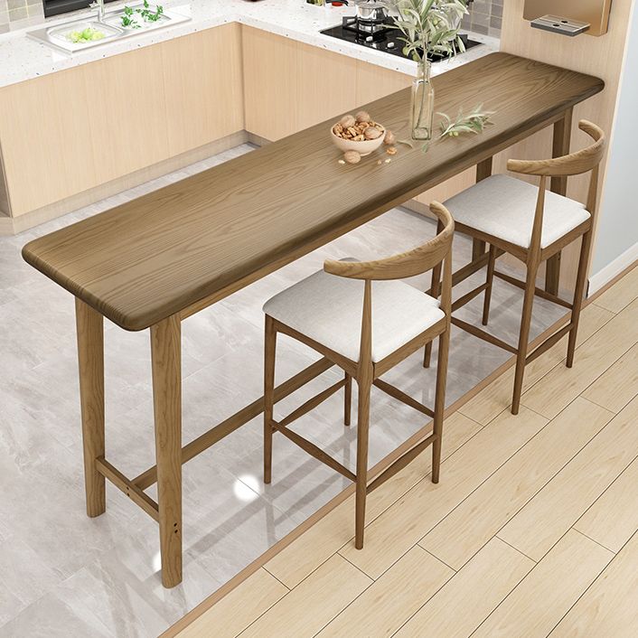 Luxury Rectangle Solid Wood Bar Table Set 1/3/4 Pieces Counter Table with Armless Stools