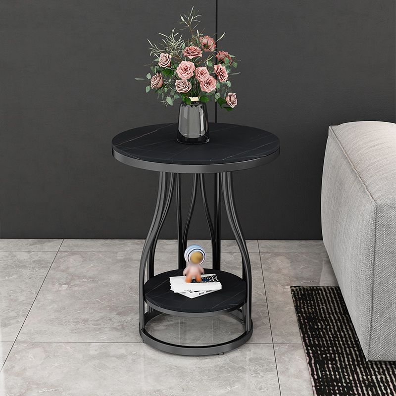19"W Contemporary Corner Table Round Storage Accent Side Table Clearhalo 'Coffee & Accent Tables' 'End & Side Tables' 'end_side_tables' 'furn' 'furn_end_side_tables' 'Furniture' 'Living Room Furniture' 1200x1200_9903a7f5-e0bd-49ef-9ba2-b264672d81a0