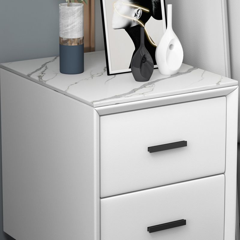 Modern Slate Top Night Table Bedroom 2 Drawers Night Stand with Legs Clearhalo 'Bedroom Furniture' 'furn' 'furn_night_stand' 'Furniture' 'night_stand' 'Nightstands' 1200x1200_9904bc53-d218-4ac9-a545-32536d1125af
