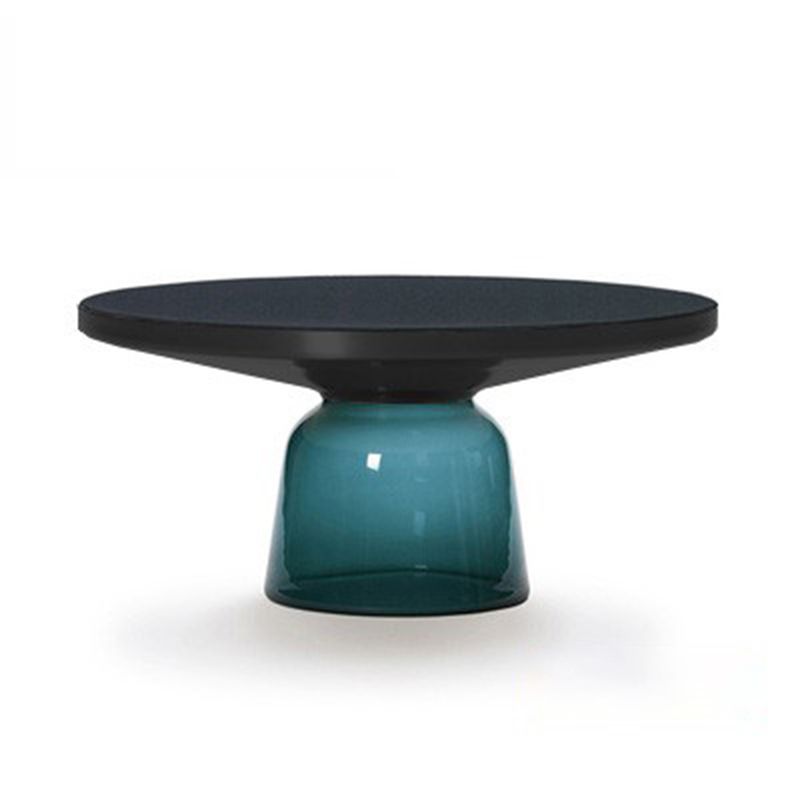 Modern Style Cocktail Table Black Table with Glass Base Round Coffee Table Clearhalo 'Coffee & Accent Tables' 'End & Side Tables' 'end_side_tables' 'furn' 'furn_end_side_tables' 'Furniture' 'Living Room Furniture' 1200x1200_9905741f-c6ae-4142-9939-ed58f6cb32f0