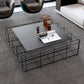 Frame Geometric Coffee Table Mid Century Black Finish Iron Cocktail Table