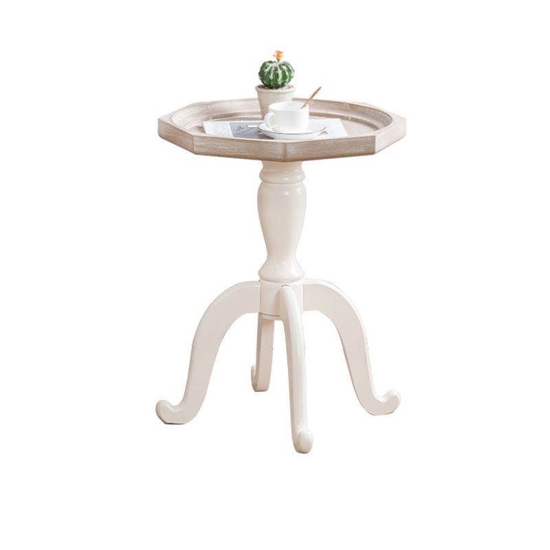 Table de bout rustique salon métal 4 jambes table d'appoint en bois massif