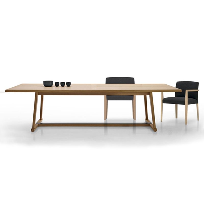 Solid Wood Contemporary Rectangular Dining Table Wood Top Table with Trestle Clearhalo ' dining_table' 'Dining Tables & Seating' 'Dining Tables' 'furn' 'furn_dining_table' 'Furniture' 'furniture_dining_table' 'Kitchen & Dining Furniture' 'kitchen&dining_furn' 'kitchen' 'kitchen_dining_table' 1200x1200_9906d4ba-6437-4398-b990-effdb3c5b720