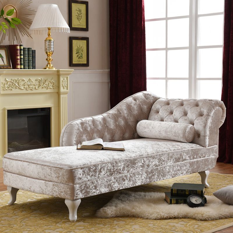Traditional Micro-velvet Chaise Lounge Chair with One Arms, Upholstered Accent Chair Clearhalo 'Chairs & Seating' 'Chaise Lounge' 'chaise_lounge' 'furn' 'furn_chaise_lounge' 'Furniture' 'Living Room Furniture' 1200x1200_9907f4f2-1eff-4203-a051-148b1576e691