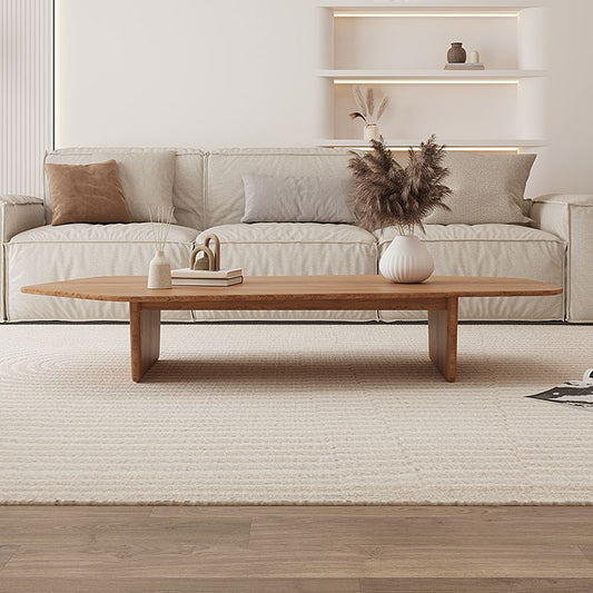 Solid Wood Coffee Table Free-Form Modern Cocktail Table with 2 Legs Clearhalo 'Coffee & Accent Tables' 'Coffee Tables' 'coffee_tables' 'furn' 'furn_coffee_tables' 'Furniture' 'Living Room Furniture' 1200x1200_990b0015-b45f-431f-8f01-f9aa281b6848