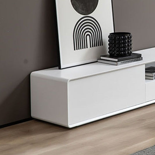 Console per stand TV in legno con cassetti, moderno supporto TV in bianco