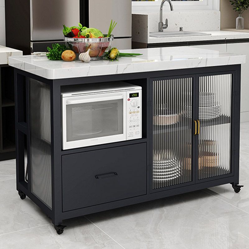 Table à manger de table de cuisine table de préparation moderne avec armoire de rangement