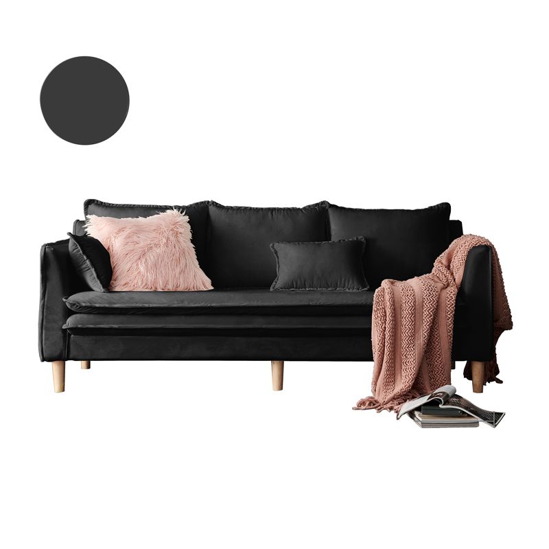 Modern 23.62" H Cotton Blend Square Arm Sofa for Living Room