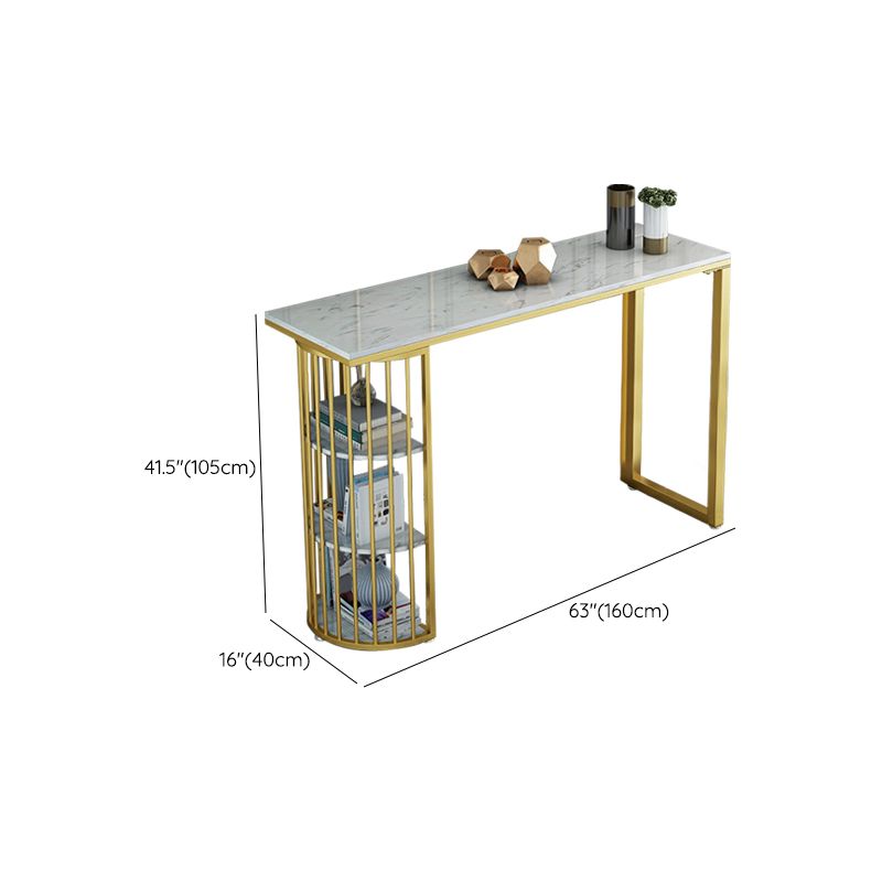 Glam Stone Bar Table Golden Base Storable Table for Living Room Clearhalo 'Bar Furniture' 'Bar Tables' 'bar_tables' 'furn' 'furn_bar_tables' 'Furniture' 'Kitchen & Dining Furniture' 1200x1200_990c14d8-5150-41c1-bbb2-17aabda86563
