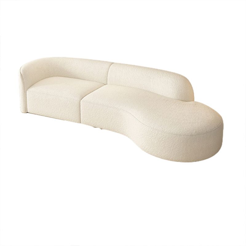 29" Wide Contemporary Sofa White Stationary Seating for Living Room