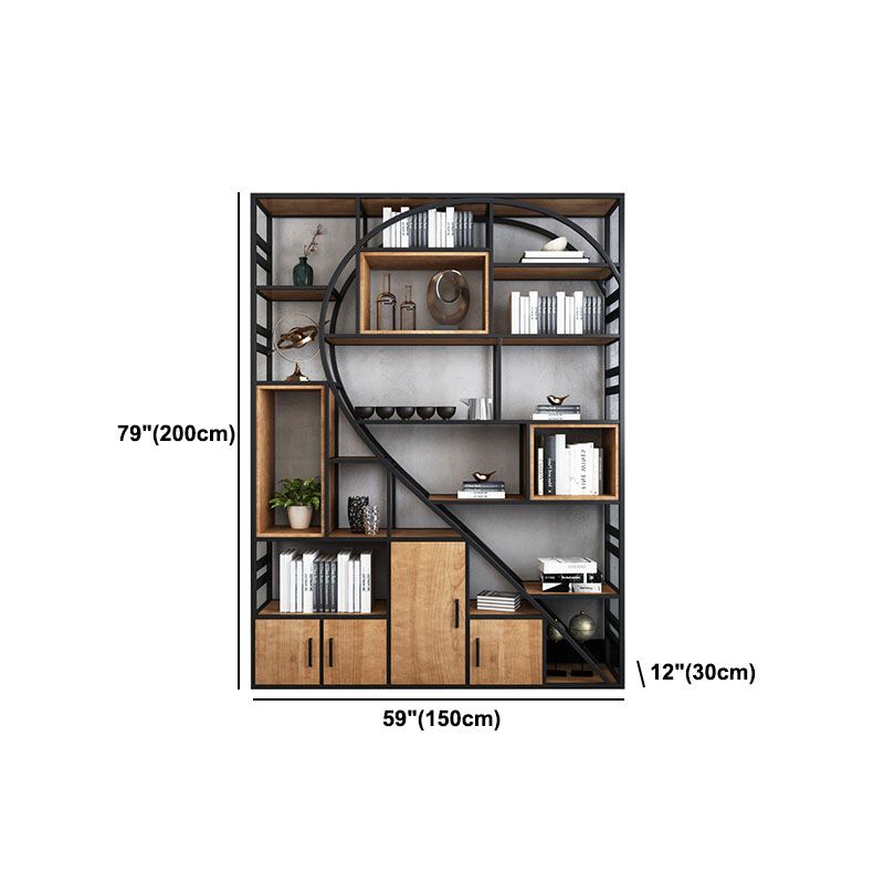 79"H Bookcase Open Back Industrial Style Bookshelf for Study Room Home Office Clearhalo 'Bookcases' 'furn' 'furn_bookcases' 'Furniture' 'furniture_bookcases' 'Office Furniture' 1200x1200_990ccbcd-f0eb-4775-975f-2e92d7b5f99e