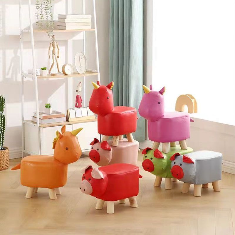 Contemporary Pouf Ottoman Cotton Upholstered Animal Shape Ottoman with Chair Legs Clearhalo 'furn' 'furn_ottomans_poufs' 'Furniture' 'Living Room Furniture' 'Ottomans & Poufs' 'ottomans_poufs' 1200x1200_990ce6ed-936d-4e08-8c86-da075866d569