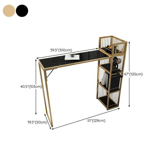 現代的なスタイル長方形バーテーブルホーム用ダブルペデスタルバーダイニングテーブル