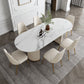Modern Style Sintered Stone Dining Table Set Oval 1/4/5/7 Pieces Dining Set for Home Use