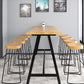 Light Brown Modern Style Bar Table in Solid Wood and Iron Cafe Bar Table, Only Table Clearhalo 'Bar Furniture' 'Bar Tables' 'bar_tables' 'furn' 'furn_bar_tables' 'Furniture' 'furniture_bar_tables' 'Kitchen & Dining Furniture' 1200x1200_990fcef1-ce4a-4b8d-994a-214def30a1ed