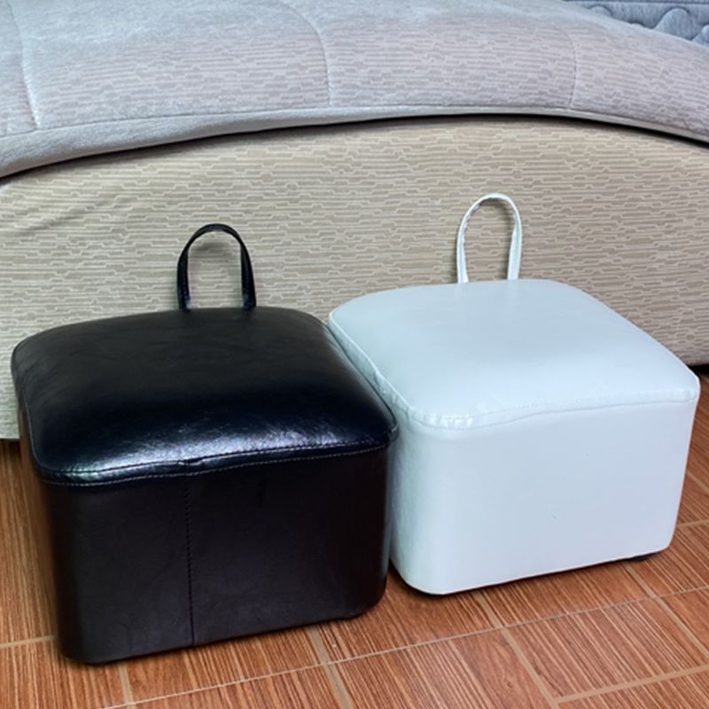 Square Pouf Portable Pure Color Faux Leather Stain Resistant Pouf Ottoman Clearhalo 'furn' 'furn_ottomans_poufs' 'Furniture' 'Living Room Furniture' 'Ottomans & Poufs' 'ottomans_poufs' 1200x1200_990ffcf8-f6f8-4adb-81cc-8fc4c05fdb00