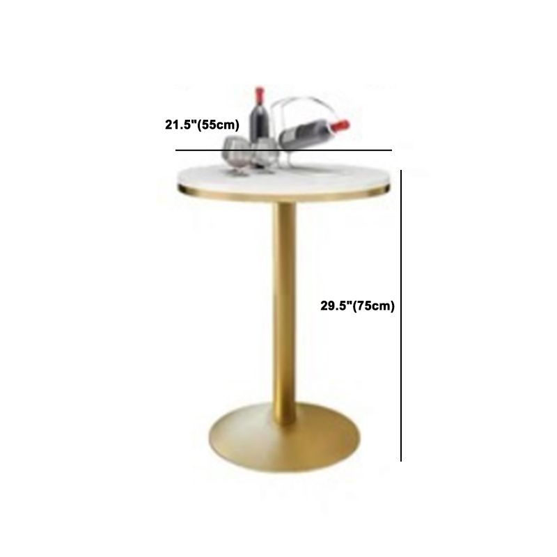 Glam 1/3/5 Pieces Bar Table Set Round Stone Counter Table with High Stools Clearhalo 'Bar Furniture' 'furn' 'furn_home_bar_bar_sets' 'Furniture' 'Home Bars & Bar Sets' 'home_bar_bar_sets' 'Kitchen & Dining Furniture' 1200x1200_99108812-7d49-4042-b9d1-71b81c1433b6