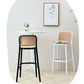 Scandinavian Armless Bar Stool Plastic Low Back Stool in White and Black