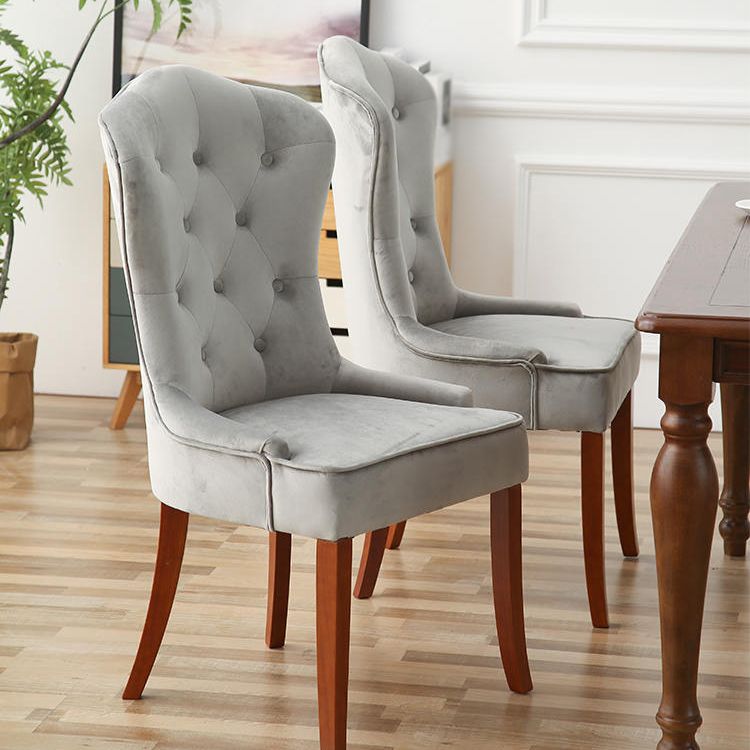 Nordic Style Solid Wood Dining Room Chair Upholstered Armless Chair for Home Use Clearhalo ' kitchen&dining_furn' 'Dining Chairs' 'Dining Tables & Seating' 'dining_chair' 'furn' 'furn_dining_chair' 'Furniture' 'furniture_dining_chair' 'Kitchen & Dining Furniture' 'kitchen' 1200x1200_991357a2-ce7b-42c8-b346-5a5f2b63f7ec