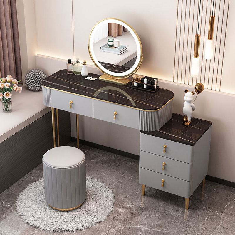 Table du maquillage en pierre Table de bureau en métal et commode en bois d'ingénierie