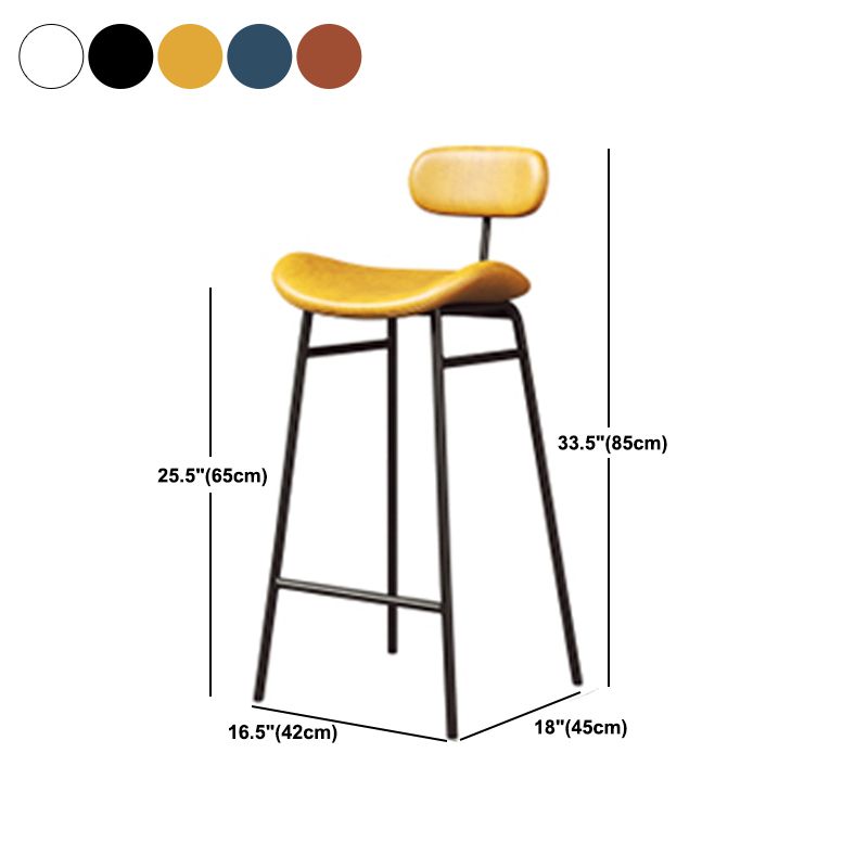Industrial Armless Bar Stool Faux Leather Bar Chair with Metal Footrest Clearhalo 'Bar Furniture' 'Bar Stools' 'bar_stools' 'furn' 'furn_bar_stools' 'Furniture' 'Kitchen & Dining Furniture' 1200x1200_991503cb-f6ba-4738-bcc5-aeef4a09cc6e