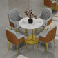 Metal Base Dining Table Glam Style White Stone Top Dining Table for Living Room Clearhalo 'Dining Tables & Seating' 'Dining Tables' 'dining_table' 'furn' 'furn_dining_table' 'Furniture' 'furniture_dining_table' 'Kitchen & Dining Furniture' 1200x1200_99156552-aa20-4a43-8787-7a1f8a1e3a54