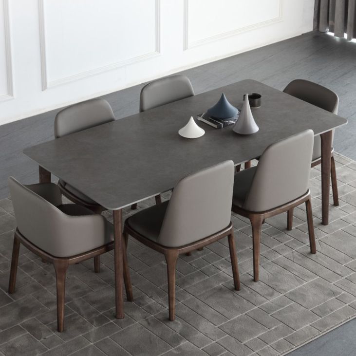 Medieval Modern Sintered Stone Table Rectangle Grey Dining Table with Wooden 4 Legs Clearhalo ' dining_table' 'Dining Tables & Seating' 'Dining Tables' 'furn' 'furn_dining_table' 'Furniture' 'furniture_dining_table' 'Kitchen & Dining Furniture' 'kitchen&dining_furn' 'kitchen' 'kitchen_dining_table' 1200x1200_9915d615-3e01-4362-af62-9caba77ec5eb