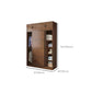 Modern Brown Wood Wardrobe Armoire Freestanding Multifunctional Wardrobe