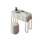 Glam Beige Makeup Dressing Table Stool Set Slate Top Vanity Tables
