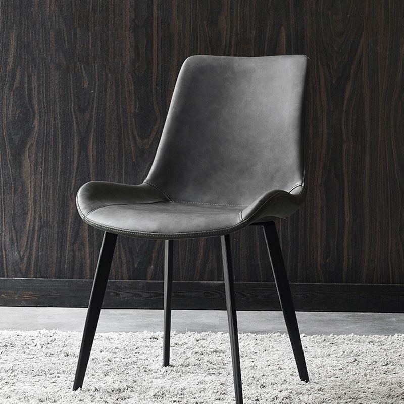 Contemporary Faux Leather Dining Side Chairs Metal Armless Dining Chair Clearhalo 'Dining Chairs' 'Dining Tables & Seating' 'dining_chair' 'furn' 'furn_dining_chair' 'Furniture' 'Kitchen & Dining Furniture' 1200x1200_9919692f-1504-43fd-8b8b-648a95f53f5a