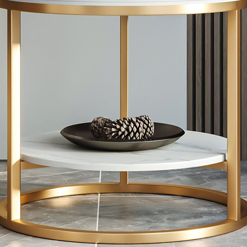 1-Drawer Shelf Included Stone Side Table - 19.69" W x 19.69" D x 22.83" H