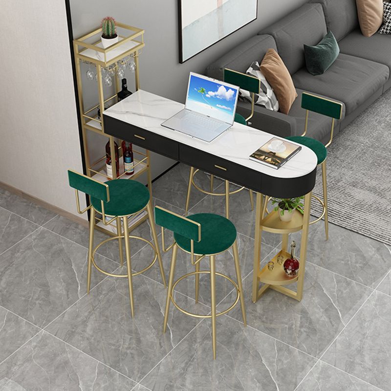 Contemporary Indoor Marble Cocktail Bar Table Storage Sled Bistro Bar Table Clearhalo 'Bar Furniture' 'Bar Tables' 'bar_tables' 'furn' 'furn_bar_tables' 'Furniture' 'furniture_bar_tables' 'Kitchen & Dining Furniture' 'kitchen&dining_furn' 'kitchen' 1200x1200_991bbbd9-5b4c-4003-8568-059528a20868